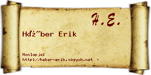 Héber Erik névjegykártya
